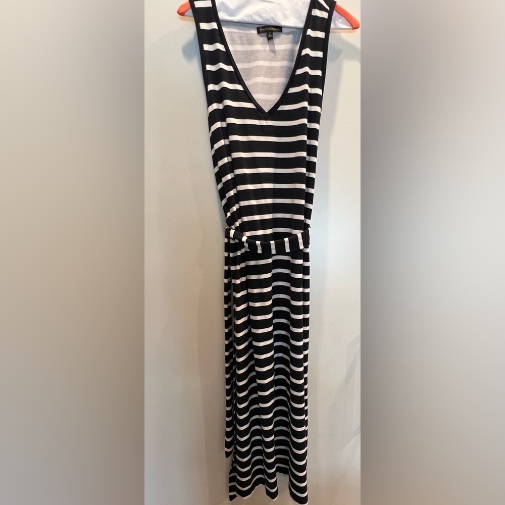 Banana Republic Navy Stripe Ponte Tank Maxi Travel Dress #472407 Size- L Tall - Picture 4 of 8
